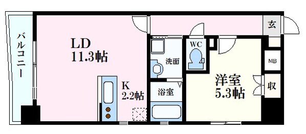 市役所前駅 徒歩10分 18階の物件間取画像